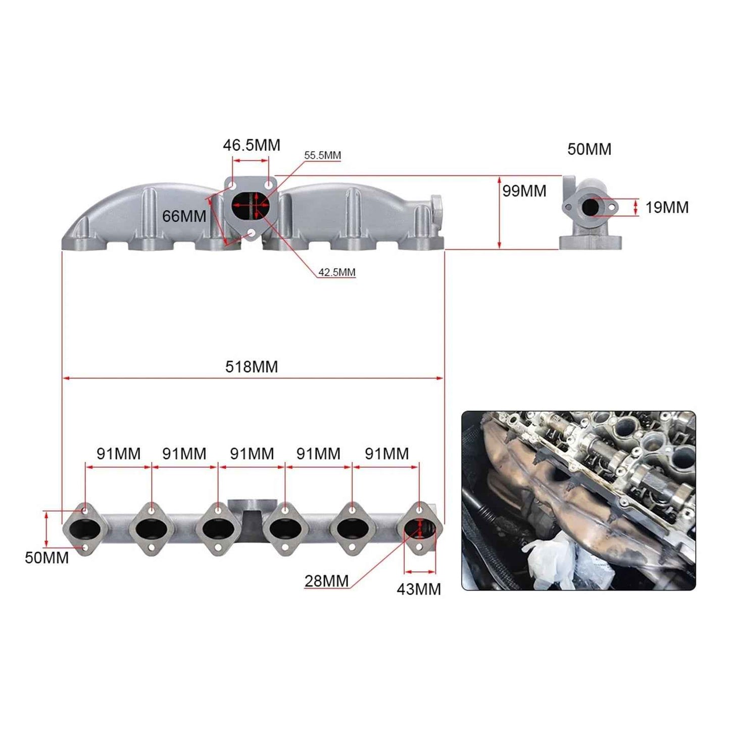 BMW Exhaust Manifold Stainless Steel for E46 E39 E60 E61 E38 E65 E83 E53 X3 X5 11622248166 11627799728 11627798177 11627788422