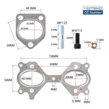 BMW Exhaust Manifold Stainless Steel for E46 E39 E60 E61 E38 E65 E83 E53 X3 X5 11622248166 11627799728 11627798177 11627788422