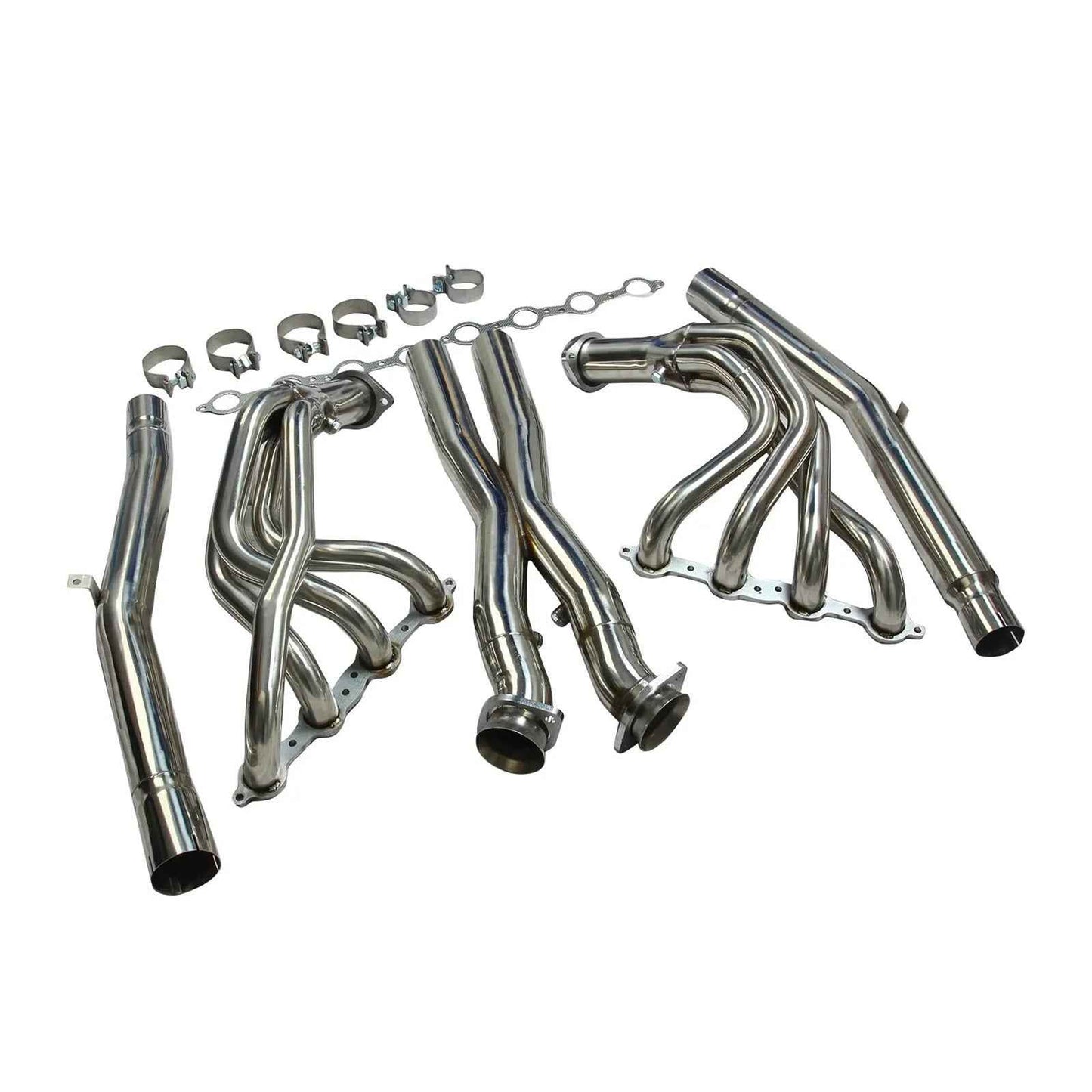 Stainless Exhaust Headers Manifolds & X Pipe For 05-13 Compatible With Chevy Compatible With Corvette C6 LS2 LS3